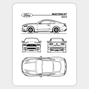 Ford Mustang GT Gen 6 Patent Black Sticker